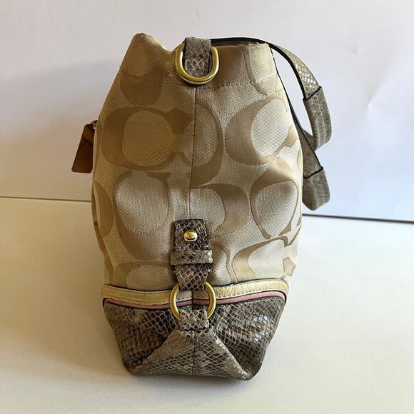 COACH, Python-Embossed Leather, Ashley Spectator Signature Shoulder Bag - Picture 4 of 13